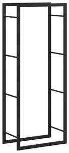 Stalak za drva za ogrjev mat crni 50x28x132 cm čelični