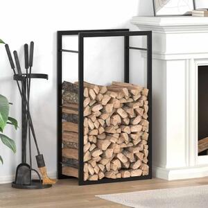 Stalak za drva za ogrjev mat crni 50x28x94 cm čelični - Crna 50 x 28 x 94 cm Crna 50 x 28 x 94 cm