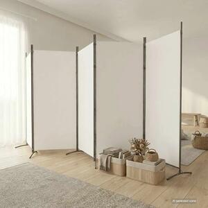 Paravan - Sobna pregrada s 5 panela bijela 433x180 cm od tkanine - Bijela 433 x 180 cm 1 1