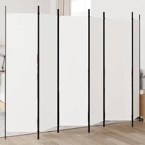 Paravan - Sobna pregrada s 6 panela bijela 300x200 cm od tkanine - Bijela 300 x 200 cm 1 1
