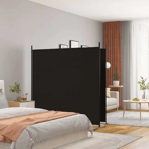 Paravan - Sobna pregrada s 2 panela crna 348 x 180 cm od tkanine - Crna 348 x 180 cm 1 1