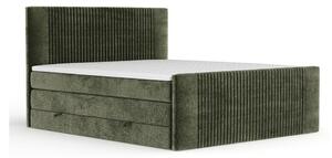 Tamno zeleni boxspring krevet s prostorom za odlaganje 200x200 cm Bergamo – Maison de Rêve