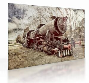Povijesna staklena slika lokomotive (70x50 cm)