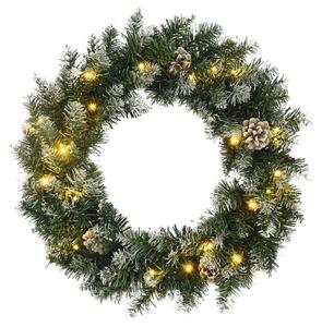 Božićni vijenac s LED svjetlima zeleni 60 cm PVC - 60 x 60 cm 1 1 60 x 60 cm