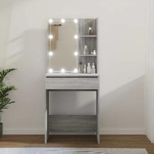 Toaletni stolić s LED svjetlima boja hrasta sonome 60x40x140 cm - Sivi hrast sonoma 1 Sivi hrast sonoma