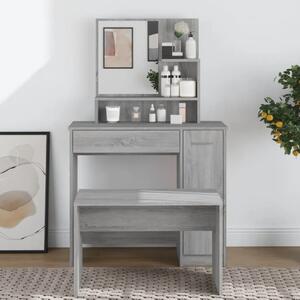Toaletni stolić s ogledalom boja hrasta sonome 86 5x35x136 cm - Sivi hrast sonoma 1 Sivi hrast sonoma