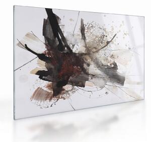 Staklena slika slikane apstrakcije (70x50 cm)