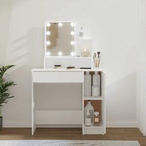 Toaletni stolić s LED svjetlima bijeli 86 5x35x136 cm - Bijela 1 Bijela