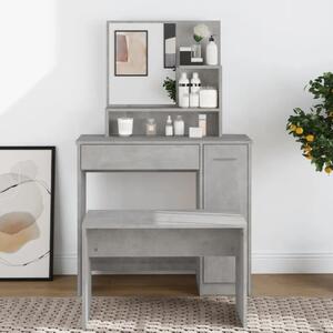 Toaletni stolić s ogledalom siva boja betona 86 5x35x136 cm - Beton siva 1 Beton siva