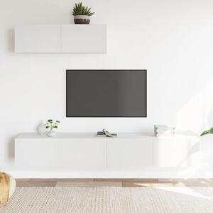 3-dijelni set TV ormarića bijeli od konstruiranog drva - Bijela 3 100 cm Bijela