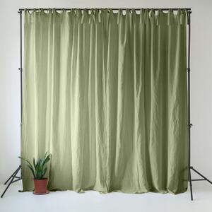 Svijetlo zelena lanena zavjesa 140x250 cm Sage – Linen Tales