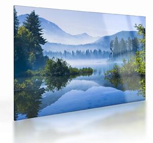 Staklena slika planinskog jezera (70x50 cm)