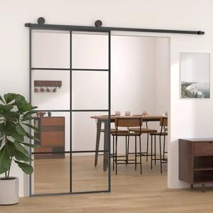 Klizna vrata crna 102 5 x 205 od stakla ESG i aluminija cm - Crna 102.5 x 205 cm 1 Transparentan