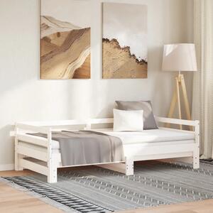 Dnevni ležaj na izvlačenje bijeli od borovine 2 x (90 x 200) cm - Bijela 90 x 200 cm Bijela 90 x 200 cm