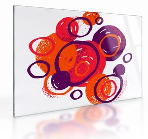 Staklena slika - Motiv s krugovima u toplim bojama (70x50 cm)