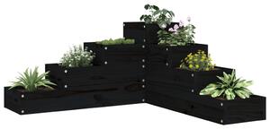 VidaXL Vrtna sadilica s 4 razine 80,5 x 79 x 36 cm crna od borovine