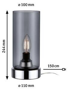 Paulmann stolna lampa Pinja krom/dimno siva