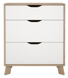 Bijela/u prirodnoj boji komoda u dekoru hrasta 79x92x40 cm Ikast – Tvilum