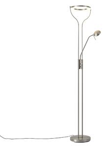 Moderna podna lampa od čelika s rukom za čitanje, uključujući LED i prigušivač - Divo