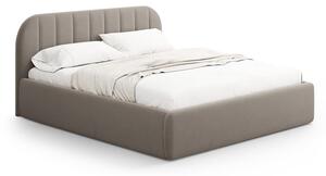 Svjetlo smeđi tapecirani bračni krevet s prostorom za odlaganje s podnicom 160x200 cm Juno – Windsor & Co Sofas
