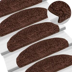 Prostirke za stepenice 10 kom 65x21x4 cm Smeđe poluokrugle velike - Smeđa 65 x 21 x 4 cm 10 Smeđa