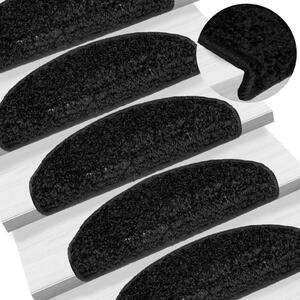 Prostirke za stepenice 10 kom 65x21x4 cm Crne poluokrugle velike - Crna 65 x 21 x 4 cm 10 Crna