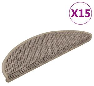 Ljepljivi tepisi za stepenice 15 kom 56x17x3 cm tamnobež - Tamnobež 56 x 17 x 3 cm 15 Tamnobež