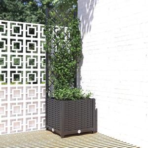 Vrtna žardinjera s rešetkom crna 40x40x136 cm PP - Crna 40 x 40 x 136 cm bez kotača