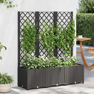 Vrtna žardinjera s rešetkom crna 120x40x136 cm PP - Crna 120 x 40 x 136 cm 1 Crna