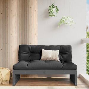 VidaXL Srednja vrtna sofa siva 120 x 80 cm od masivne borovine