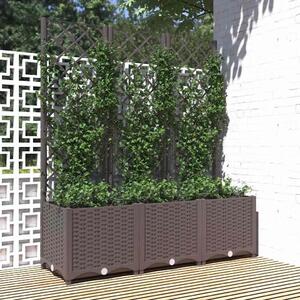 Vrtna žardinjera s rešetkom smeđa 120x40x136 cm PP - Smeđa 120 x 40 x 136 cm 1 Smeđa