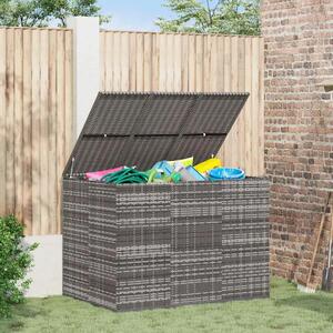 Kutija za vrtne jastuke od PE ratana 145 x 100 x 103 cm siva - Siva 145 x 100 x 103 cm Siva 145 x 100 x 103 cm
