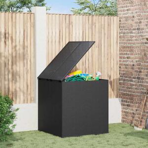 Kutija za vrtne jastuke od PE ratana 100 x 97 5 x 104 cm crna - Crna 100 x 97.5 x 104 cm Crna 100 x 97.5 x 104 cm