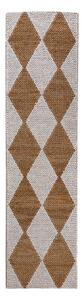 Bijela/u prirodnoj boji ručno rađena staza od mješavine jute 80x230 cm Effie Diamond – Flair Rugs