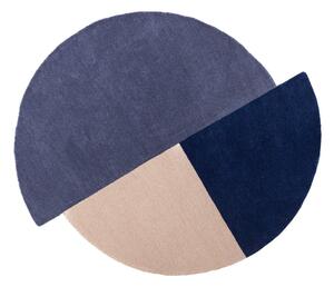 Plavi ručno rađen vunen okrugao tepih ø 150 cm Mia Segment – Flair Rugs