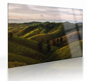 Staklena slika - Pogled na tajlandska brda (70x50 cm)
