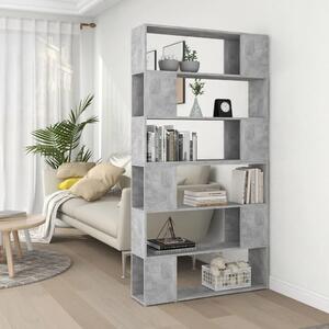 Ormarić za knjige / Paravan - Sobna pregrada boja betona 100x24x188 cm - Beton siva 1 Beton siva