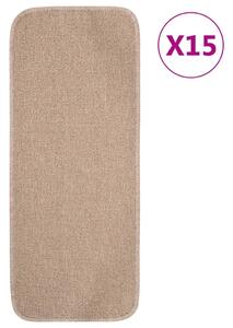 Protuklizni otirači za stepenice 15 kom 60x25 cm bež pravokutni - Bež 60 x 25 cm 15 Bež