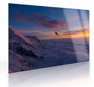 Staklena slika za zalaska sunca, Mt. Blanc (70x50 cm)