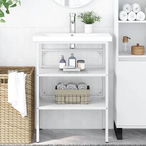 Okvir za kupaonski Lavabo - Umivaonik bijeli 59 x 38 x 83 cm željezni - Bijela 59 x 38 x 83 cm 1 Bijela