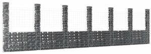 Gabion - Gabion ograde - Gabionska košara U-oblika sa 7 stupova 740x20x200 cm željezna - 740 x 20 x 200 cm 1 740 x 20 x 200 cm