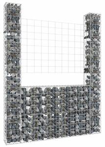 Gabion - Gabion ograde - Gabionska košara U-oblika s 2 stupa 140 x 20 x 200 cm željezna - 140 x 20 x 200 cm 1 140 x 20 x 200 cm