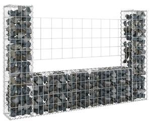 Gabion - Gabion ograde - Gabionska košara U-oblika s 2 stupa 140 x 20 x 100 cm željezna - 140 x 20 x 100 cm 1 140 x 20 x 100 cm