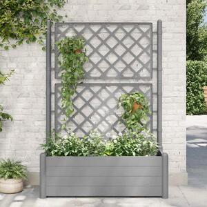 Vrtna sadilica s rešetkom 100 x 43 x 142 cm PP siva boja kamena - Siva 100 x 43 x 142 cm 1 Siva