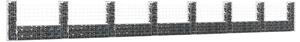 Gabion - Gabion ograde - Gabionska košara U-oblika s 8 stupova 860x20x100 cm željezna - 860 x 20 x 100 cm 1 860 x 20 x 100 cm