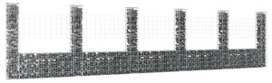 Gabion - Gabion ograde - Gabionska košara U-oblika sa 6 stupova 620x20x150 cm željezna - 620 x 20 x 150 cm 1 620 x 20 x 150 cm