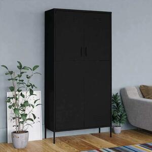 Ormar crni 90 x 50 x 180 cm čelični - Crna 1 1 Crna
