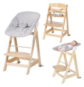 Svijetlo siva/u prirodnoj boji dječja blagovaonska stolica Style Born Up 2in1 – Roba