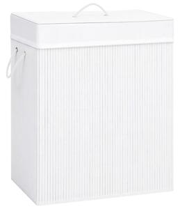 Košara za rublje od bambusa s jednim odjeljkom bijela 83 L - Bijela 43.5 x 33.5 x 65.5 cm 1 Bijela