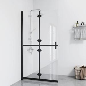 Sklopiva pregrada za tuširanje prozirna ESG staklo 80 x 190 cm - Crni okvir/prozirno staklo 80 x 190 cm